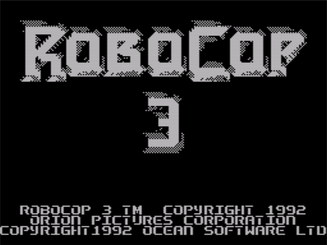 RoboCop 3 title screen for ZX Spectrum